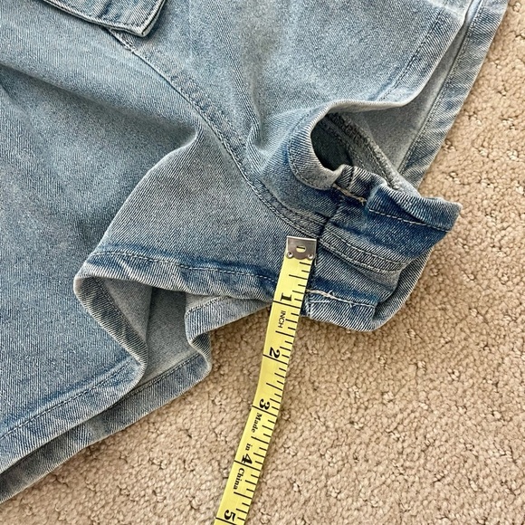 SWEET GENERIS Women’s PLUS Blue Cotton Denim Belted Jean‎ Shorts-Sizes 1X,2X,&3X - Picture 6 of 10